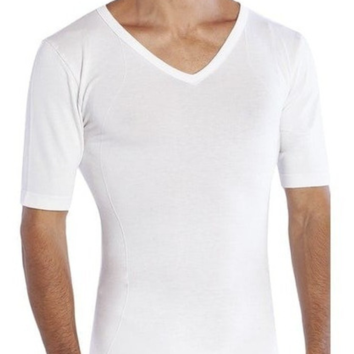 3 Camisetas De Hombre Manga Corta Algodón Nacional Cuello V 1