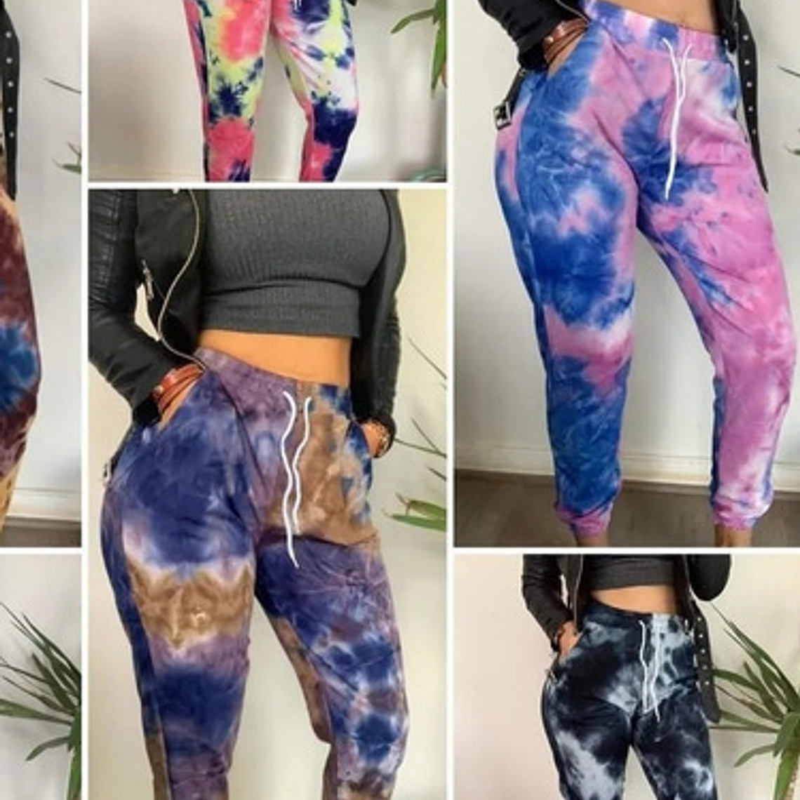 3 Pantalones Joggers Verano Buzo Mujer Tie Dye 1