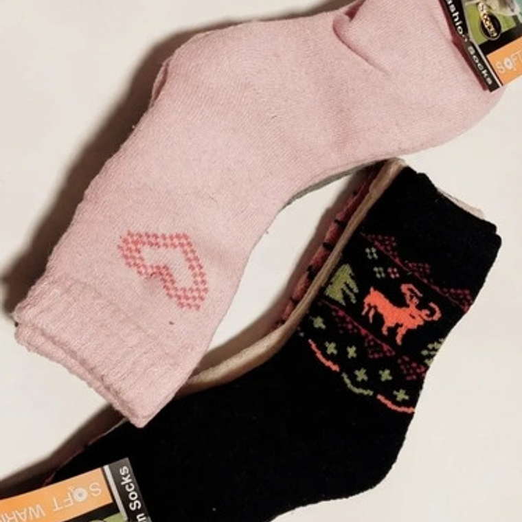 Pack 6 Pares Calcetines De Angora ( Lana De Oveja) Mujer 2