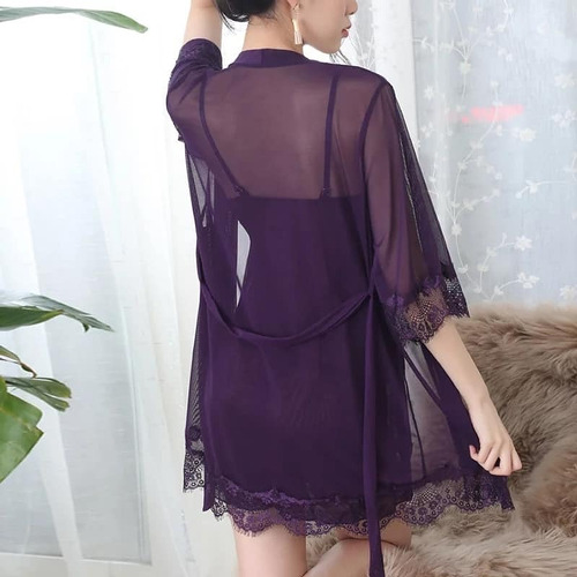 Camisola Delicada Sensual + Bata + Colaless 11