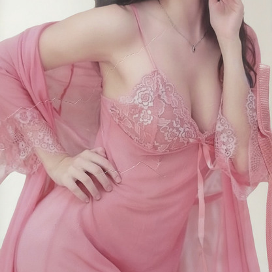 Camisola Delicada Sensual + Bata + Colaless 13
