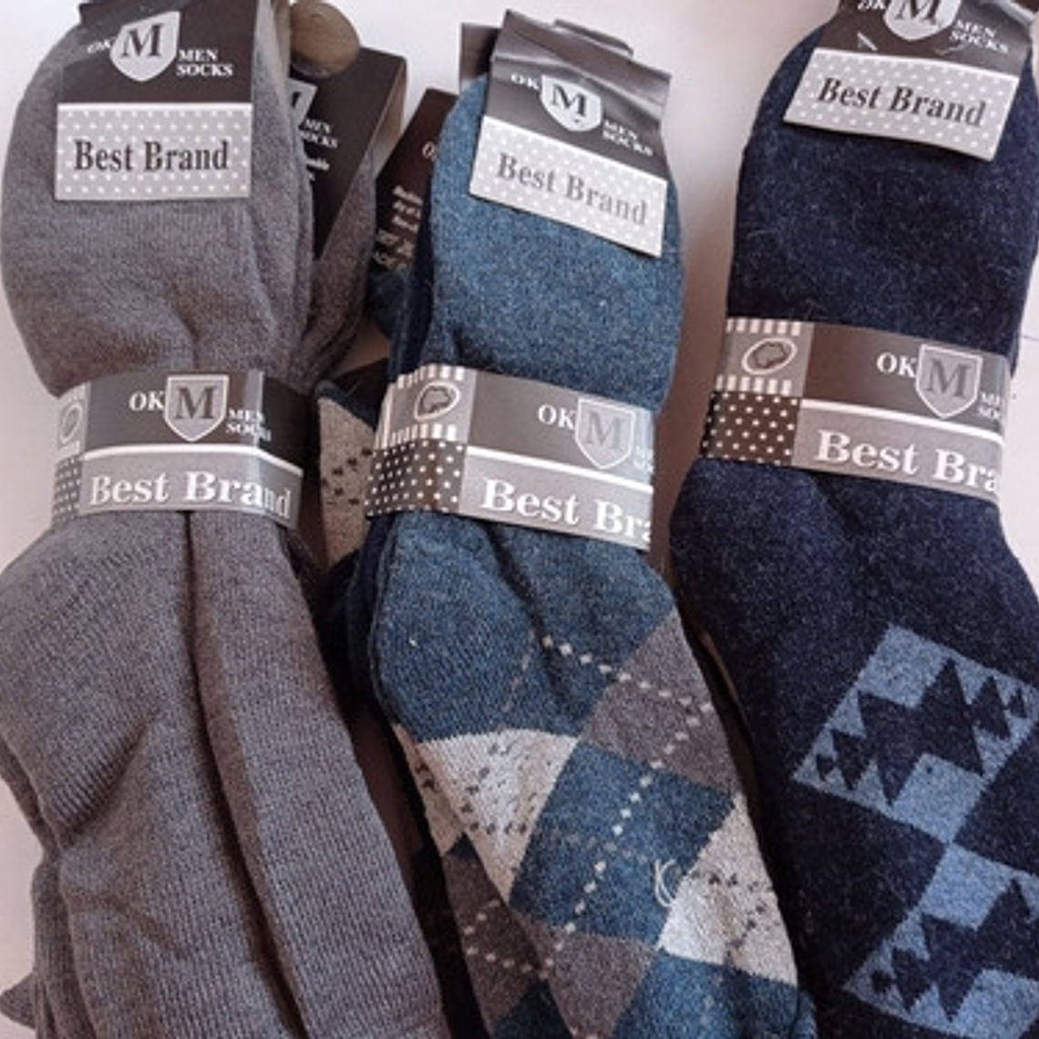 12 Pares Calceta Lana Angora De Oveja De Hombre 2