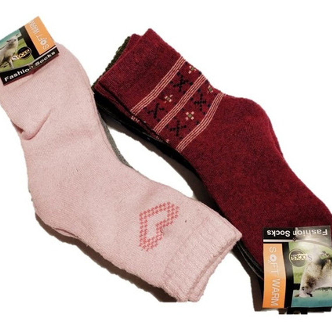 Calcetín Mujer O Hombre Angora Lana De Oveja(12 Pares)+regal 4