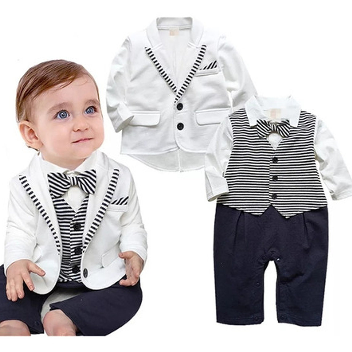 Traje Bautizo Bebé Niño 3-6 Meses 2