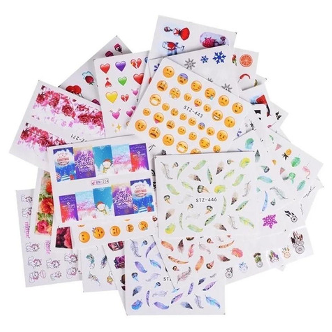 15 Láminas De Stickers De Uñas Al Agua 2