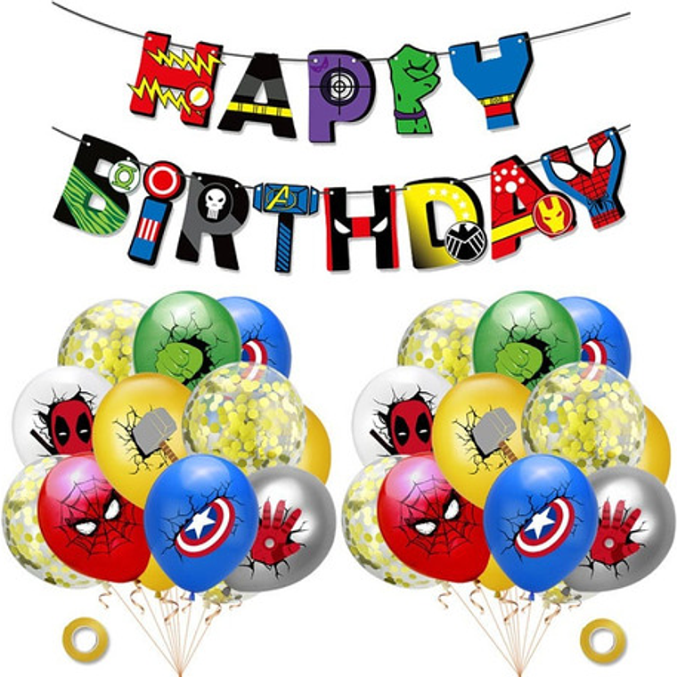 Set Cumpleaños Marvel, Hulk, Decoracion Cotillon 2