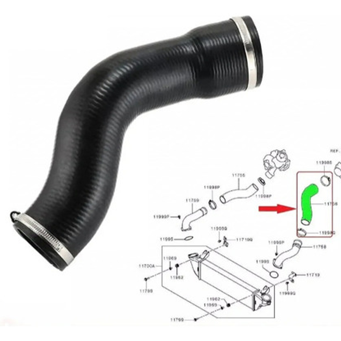 Manguera Admisión Para Mitsubishi Montero Sport2.4 2016-2024 2