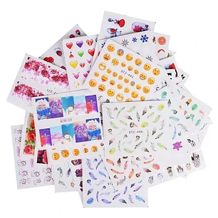 210 Hojas Stickers Al Agua Uñas