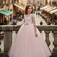 Vestidos Manga Larga Niña Bautizo  Gala Matrimonio T 6 A 14 - Miniatura 3