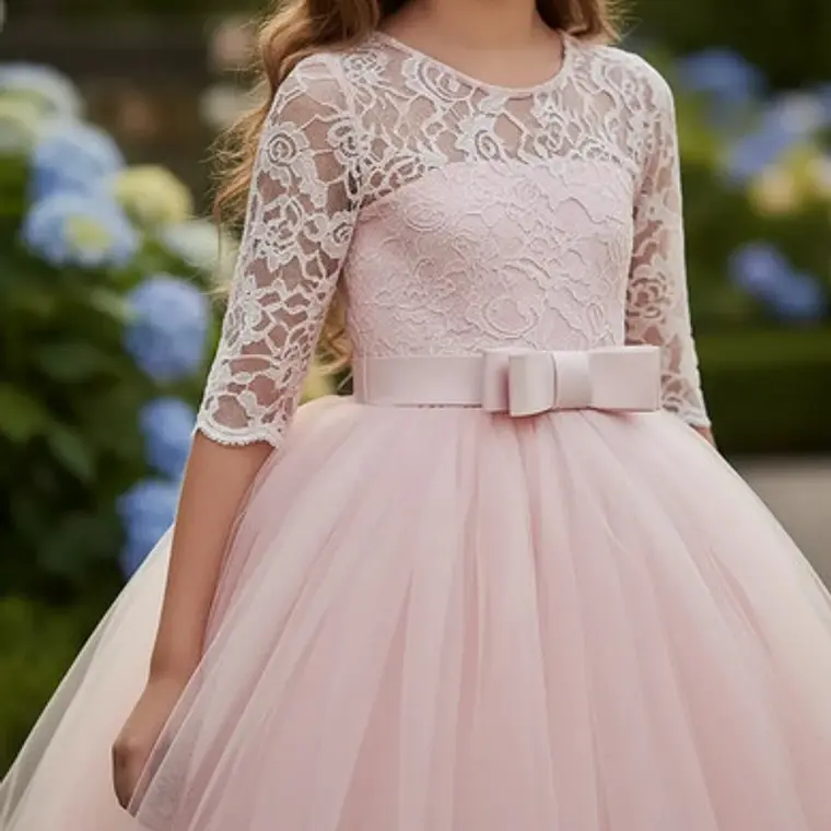 Vestidos Manga Larga Niña Bautizo  Gala Matrimonio T 6 A 14 4