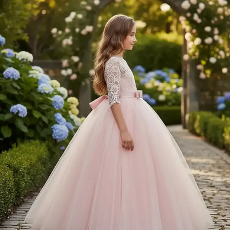 Vestidos Manga Larga Niña Bautizo  Gala Matrimonio T 6 A 14 6