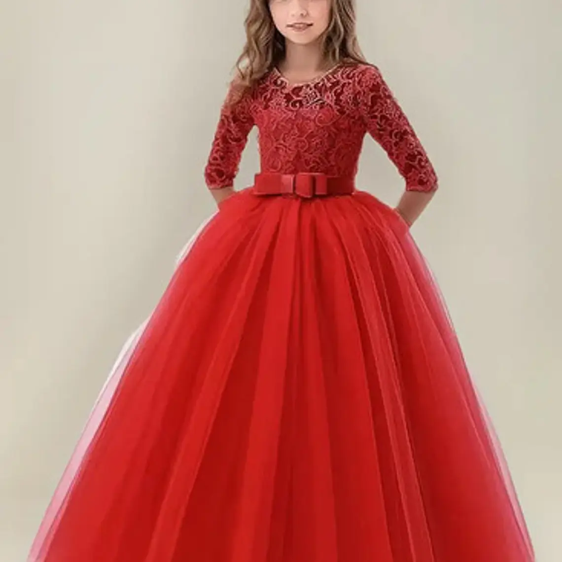 Vestidos Manga Larga Niña Bautizo  Gala Matrimonio T 6 A 14 8