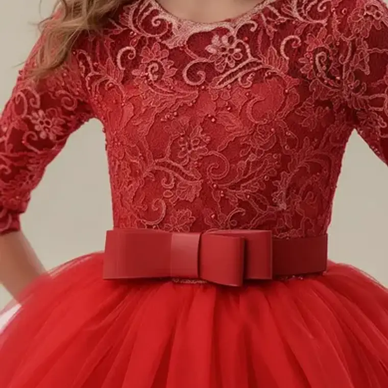 Vestidos Manga Larga Niña Bautizo  Gala Matrimonio T 6 A 14 9