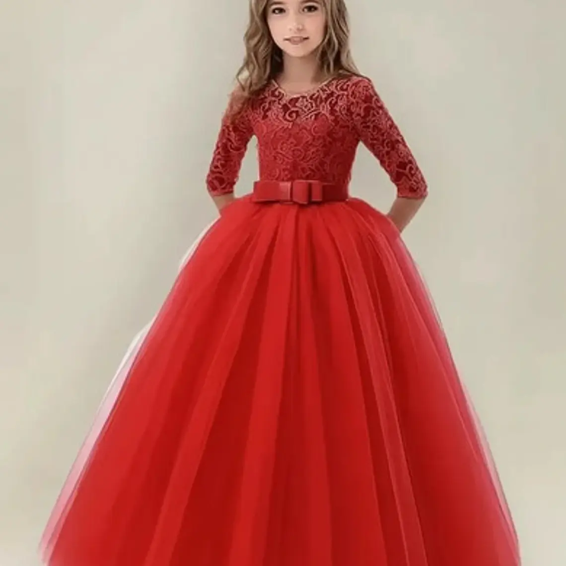 Vestidos Manga Larga Niña Bautizo  Gala Matrimonio T 6 A 14 10