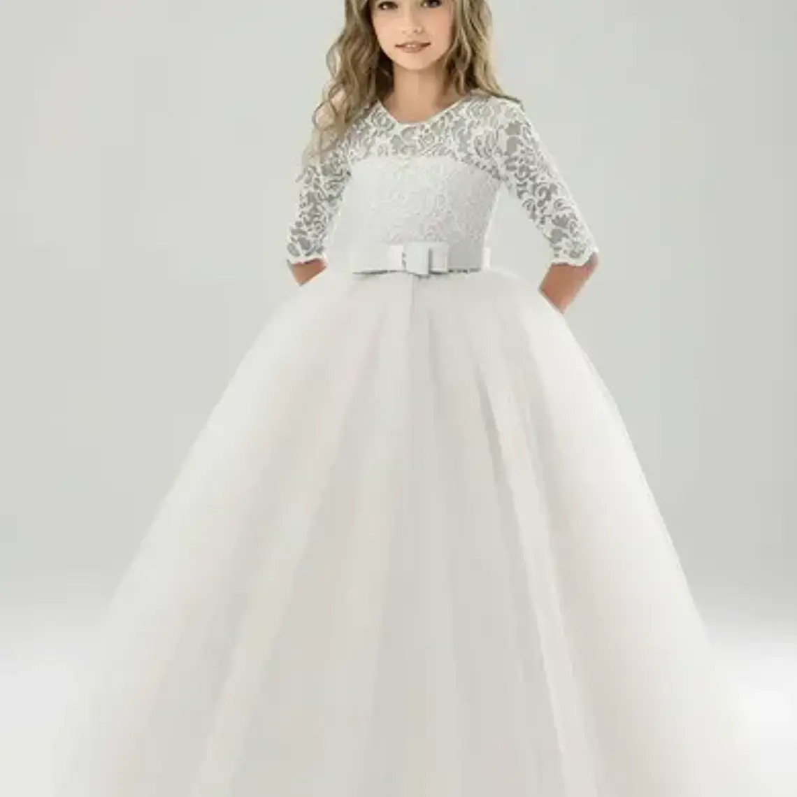 Vestidos Manga Larga Niña Bautizo  Gala Matrimonio T 6 A 14 12
