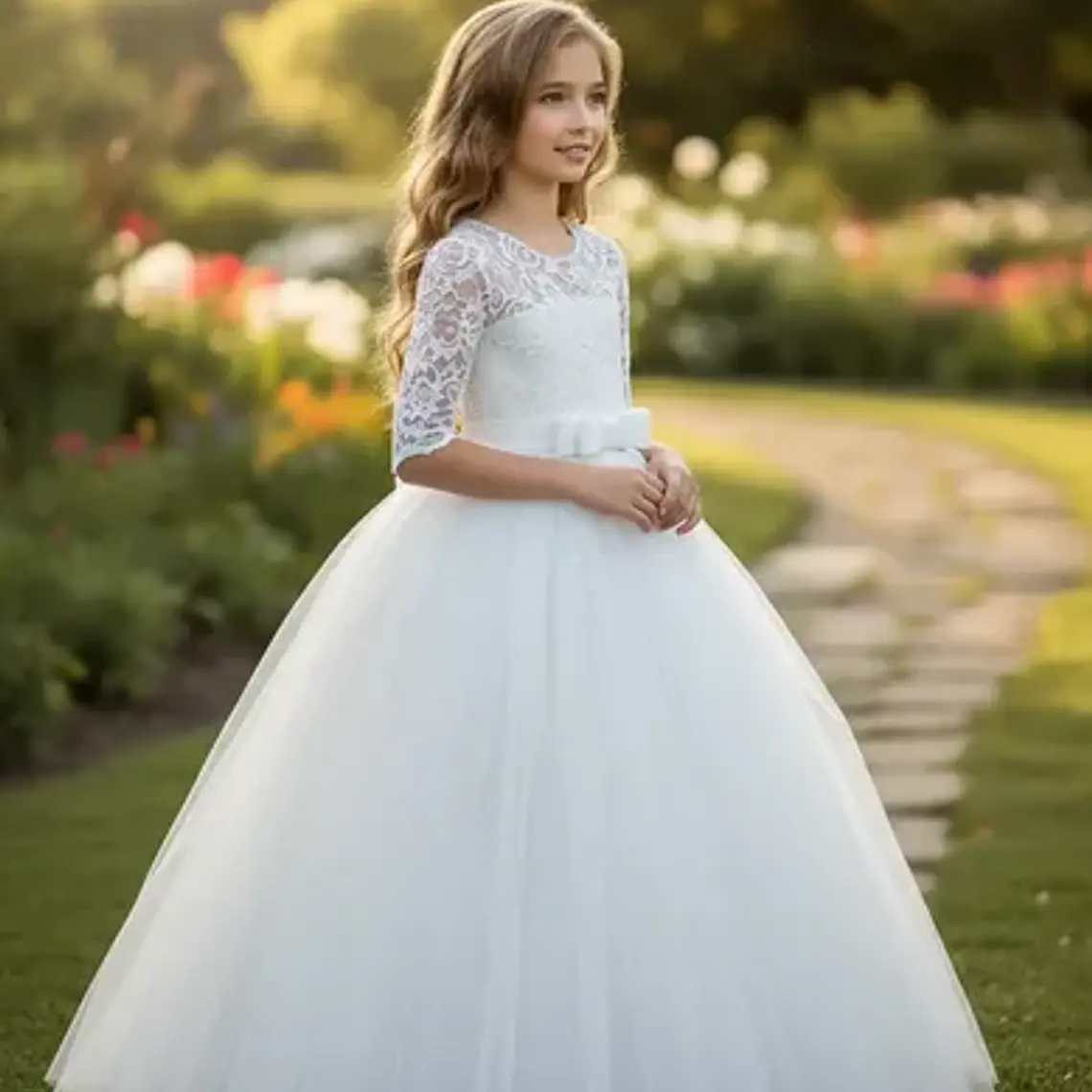 Vestidos Manga Larga Niña Bautizo  Gala Matrimonio T 6 A 14 14
