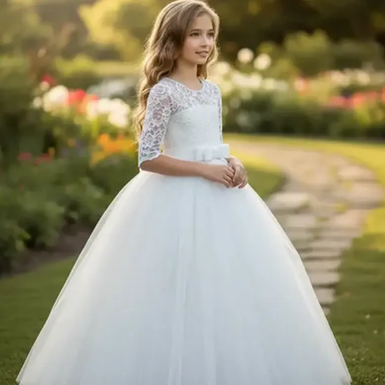 Vestidos Manga Larga Niña Bautizo  Gala Matrimonio T 6 A 14 14