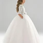 Vestidos Manga Larga Niña Bautizo  Gala Matrimonio T 6 A 14 - Miniatura 16