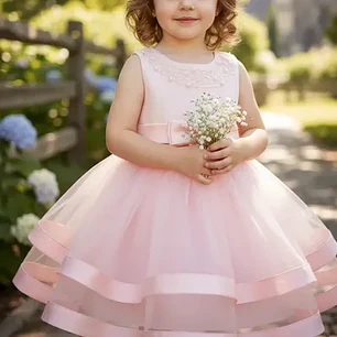 Vestidos Bautizo O Fiesta Bebé, Niña /doble Capa