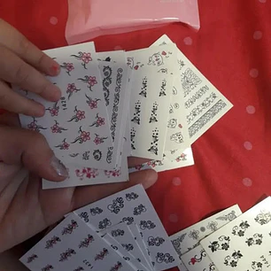 130 Hojas De Stickers Al Agua Para Uñas 