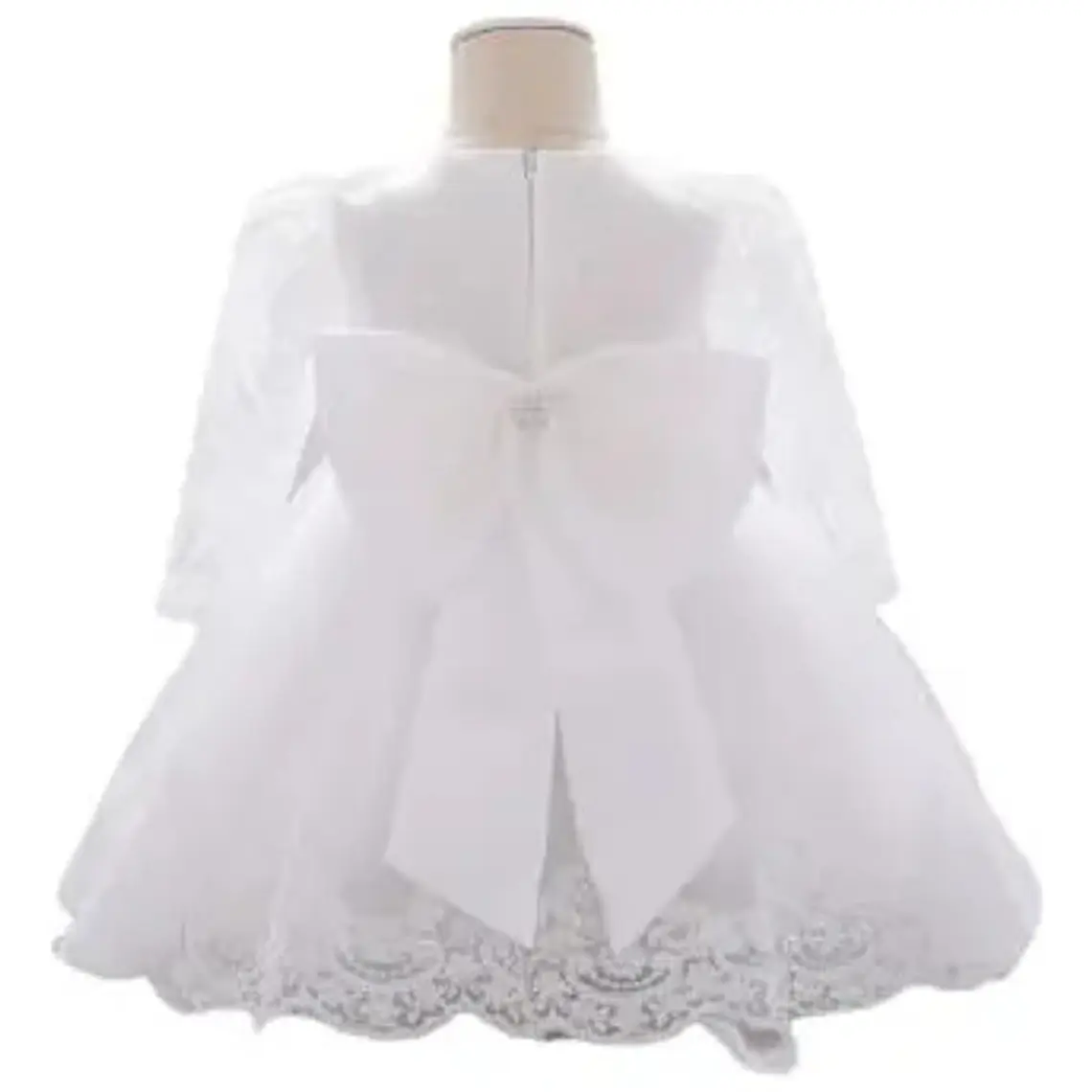Vestido Bautizo O Fiesta Manga Larga De 3 Meses A 8 Años. 3