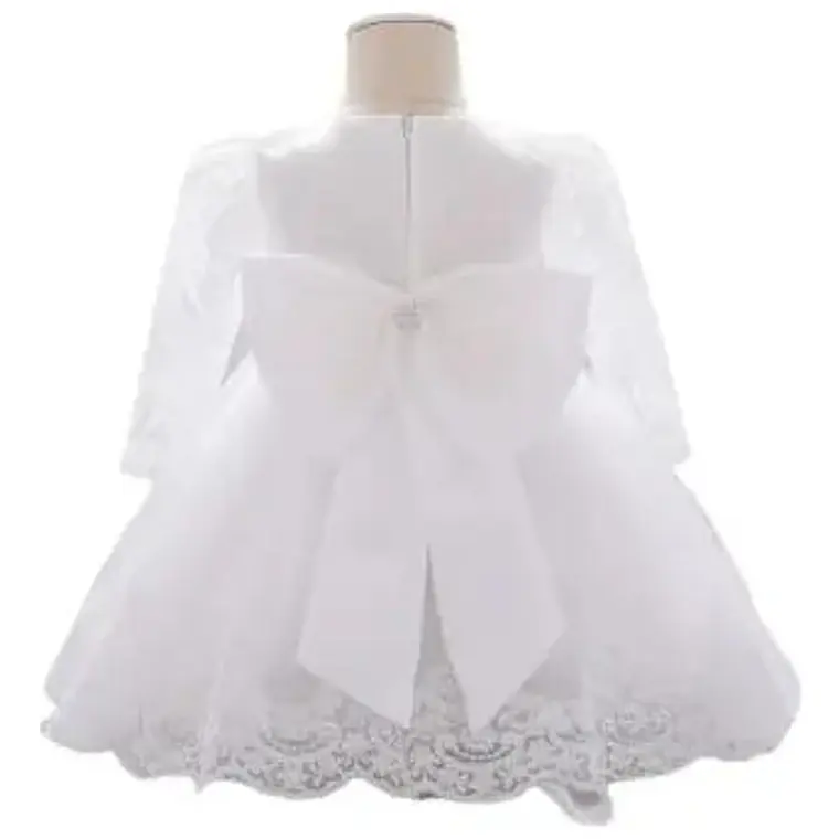 Vestido Bautizo O Fiesta Manga Larga De 3 Meses A 8 Años. 3