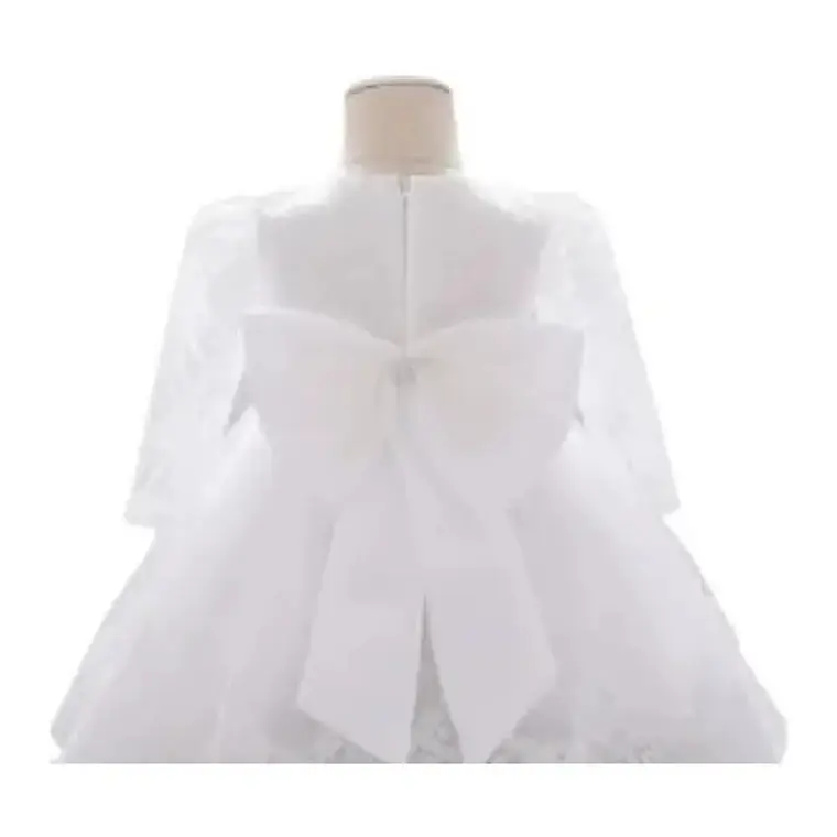 Vestido Bautizo O Fiesta Manga Larga De 3 Meses A 8 Años. 4