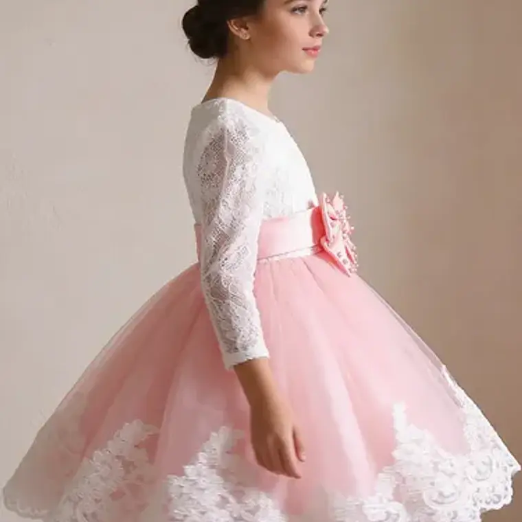 Vestido Bautizo O Fiesta Manga Larga De 3 Meses A 8 Años. 11