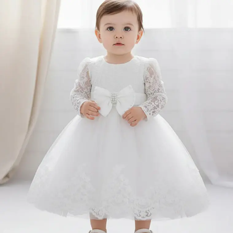 Vestido Bautizo Manga Larga Bebé Talla 3 Meses A 6 Meses 4