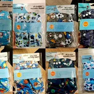 5 Pañales Ecológicos Reutilizables +10 Insertos Reutilizable