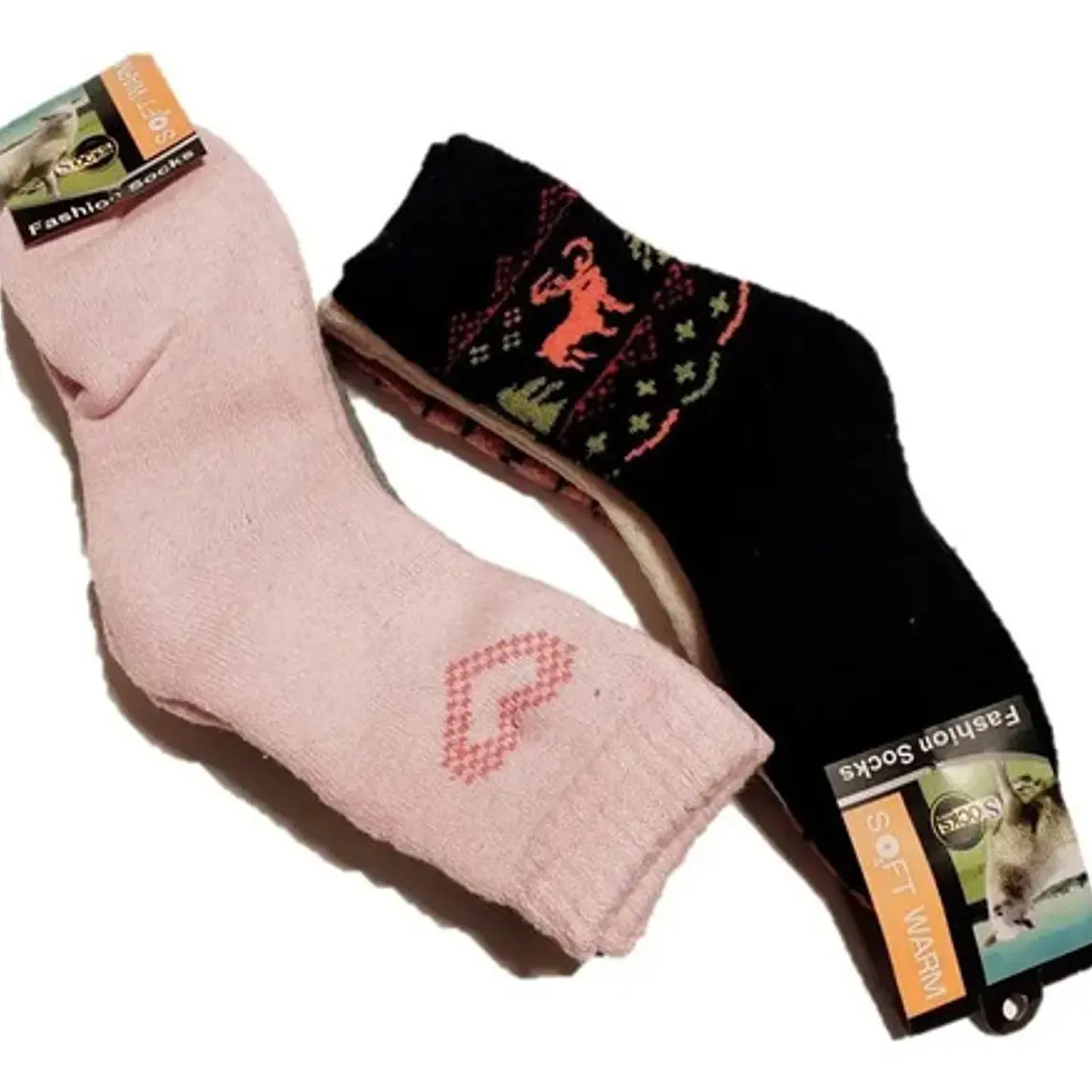 Calcetín Mujer O Hombre Angora Lana De Oveja(12 Pares)+regal 3