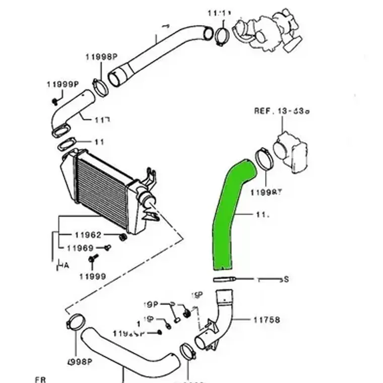 Manguera Admisión Intercooler Mitsubishi L200 2006-2015 4