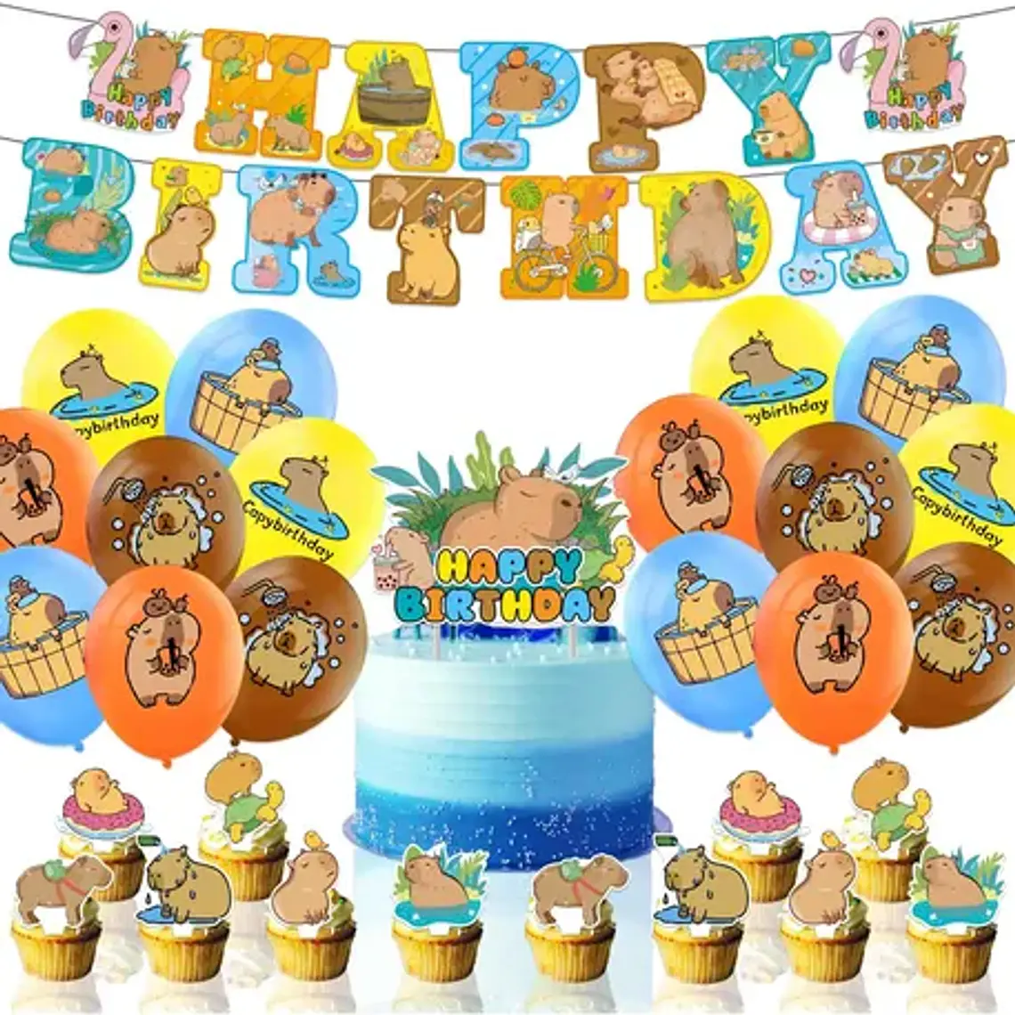 Set Cumpleaños Capibara Cotillon 1