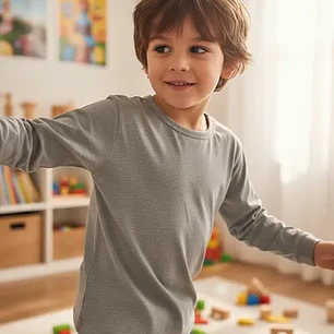 3 Camiseta Algodon Niño Color Gris