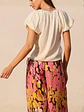 Blusa Americana de Seda para Mujer Color Blanco Hueso - Miniatura 2