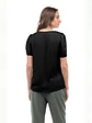 Blusa Americana de Seda Negra para Mujer - Miniatura 2