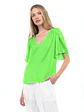 Blusa Americana de Seda para Mujer Negra y Verde - Miniatura 2
