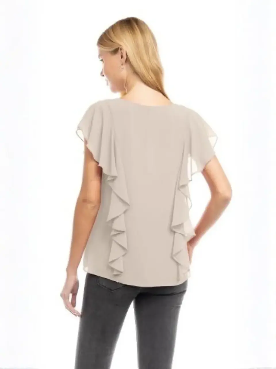 Blusa Americana para Mujer Beige Nude y Negra 2