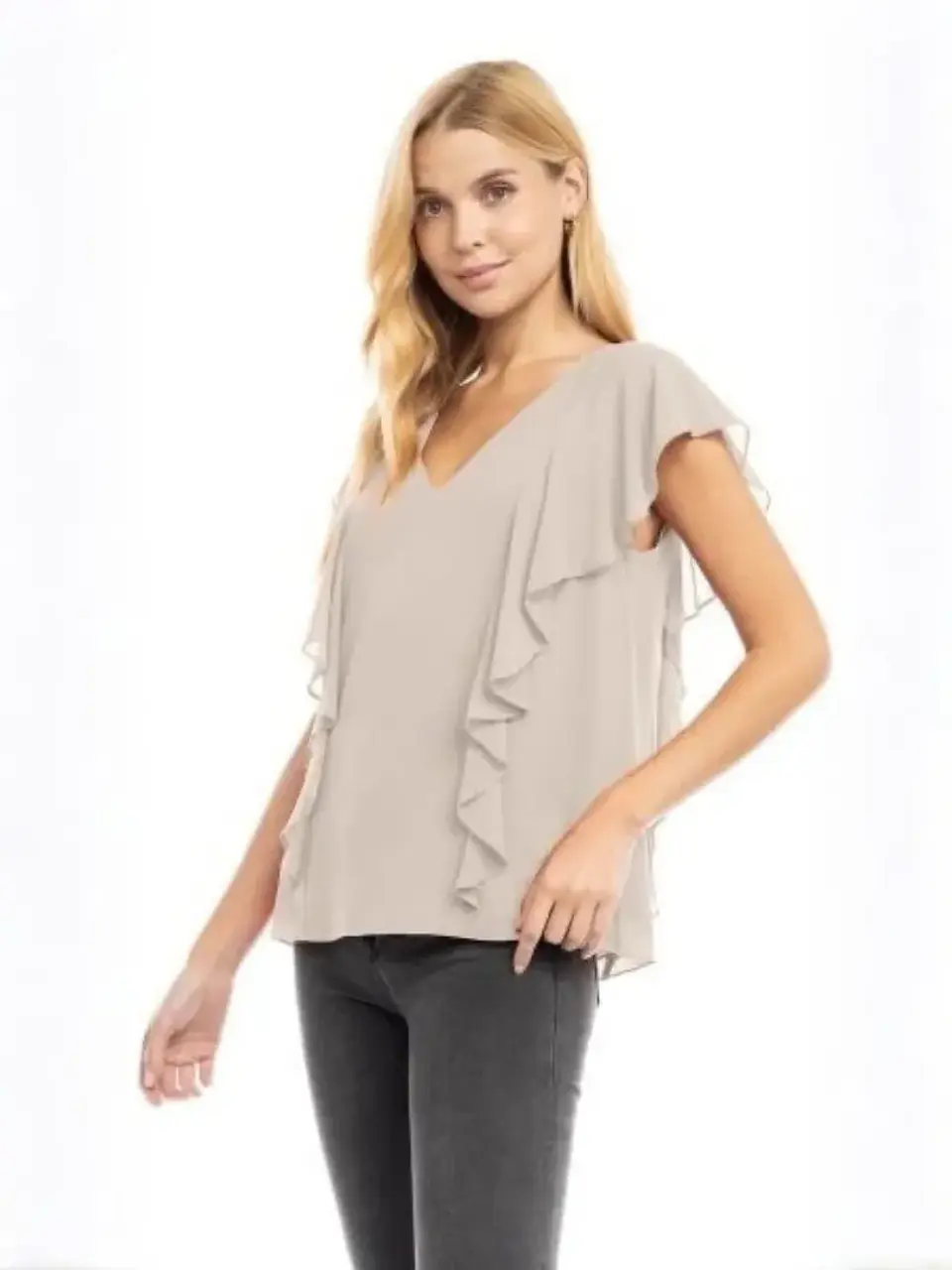 Blusa Americana para Mujer Beige Nude y Negra 1