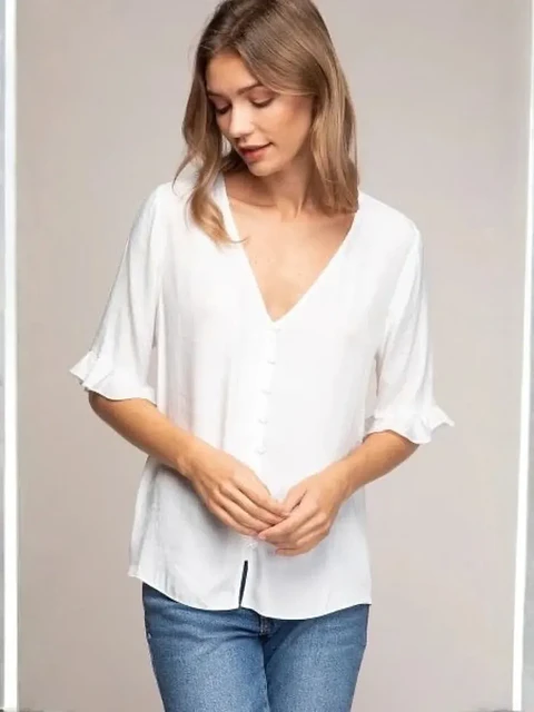 Blusa Americana Blanca para Mujer