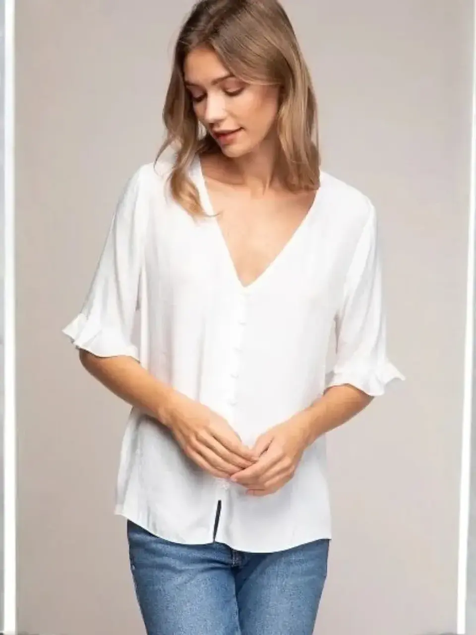 Blusa Americana Blanca para Mujer 1