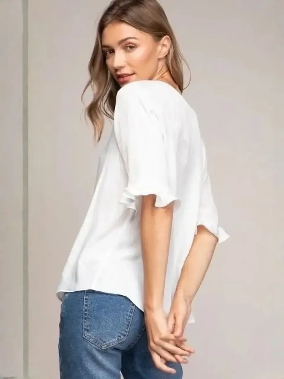 Blusa Americana Blanca para Mujer 2