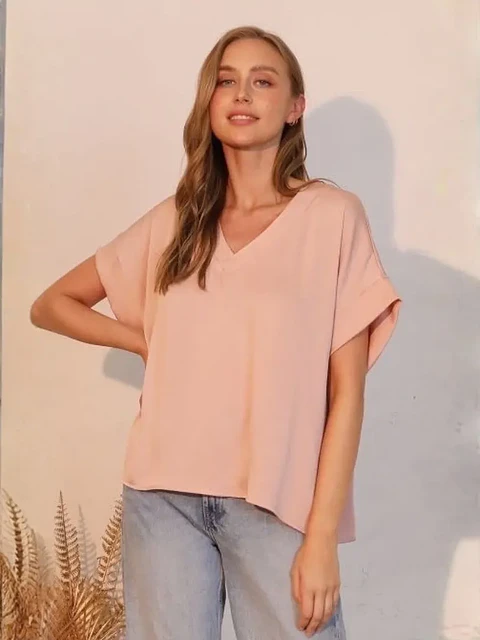 Blusa Americana Rosa Champaña para Mujer