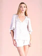 Blusa Americana Animal Print Blanca para Mujer - Miniatura 1