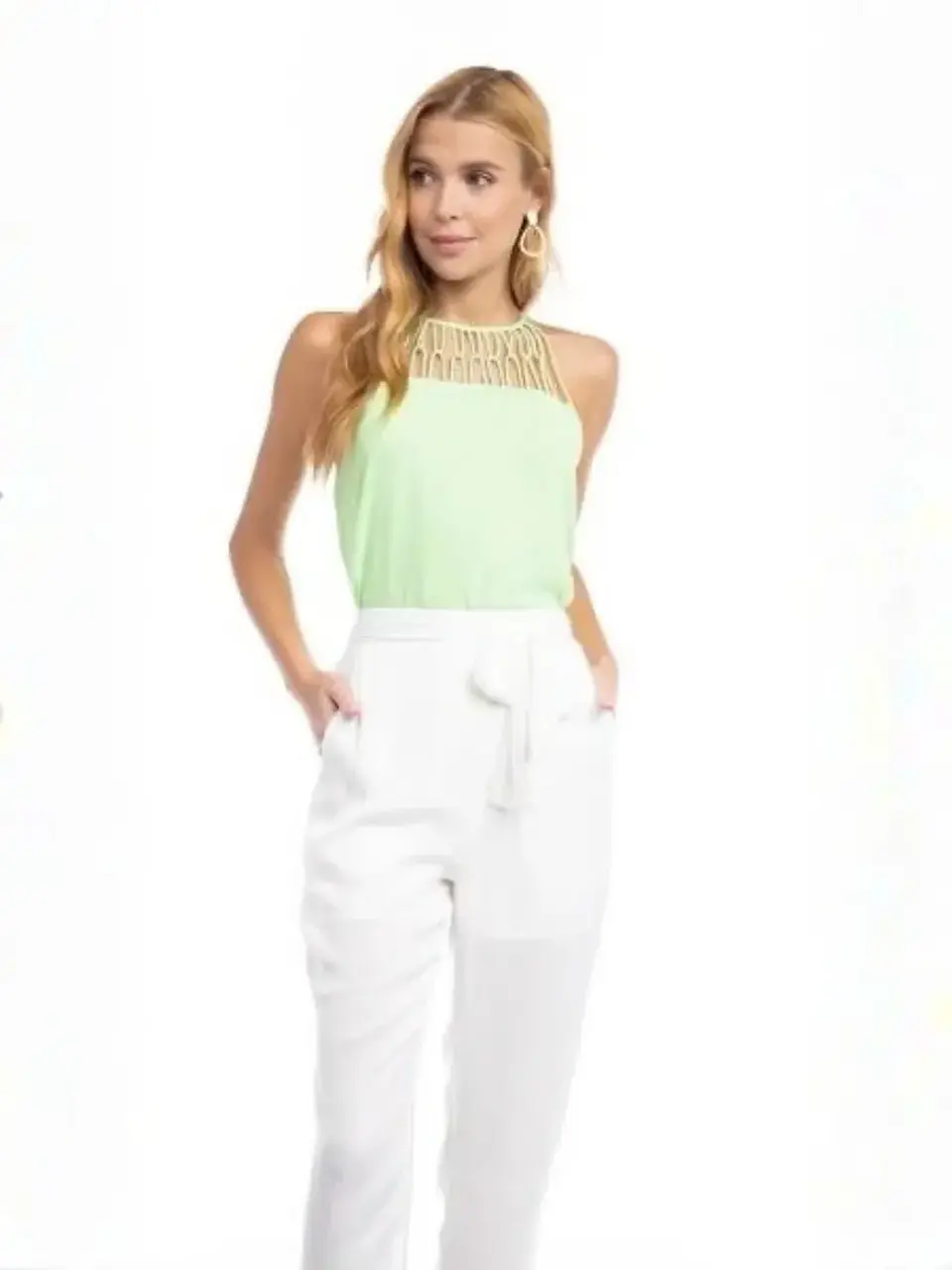 Blusa Americana para Mujer Amarilla, Blanca y Verde Manzana 3