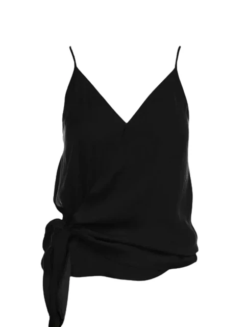 Blusa Americana de Seda Champaña y Negra para Mujer