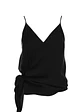 Blusa Americana de Seda Champaña y Negra para Mujer - Miniatura 1