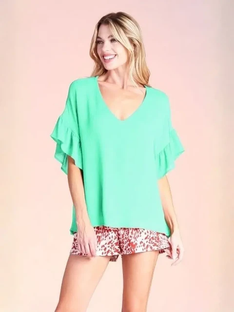 Blusa Americana Verde Esmeralda para Mujer