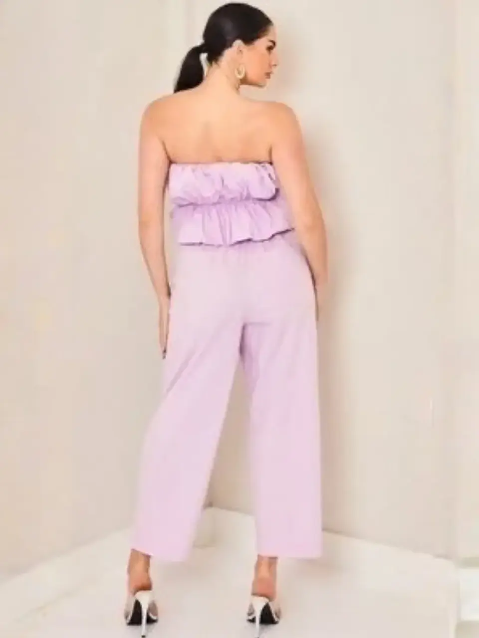Blusa Americana Strapless Tipo Globo Lila Pastel 3