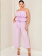 Blusa Americana Strapless Tipo Globo Lila Pastel - Miniatura 1